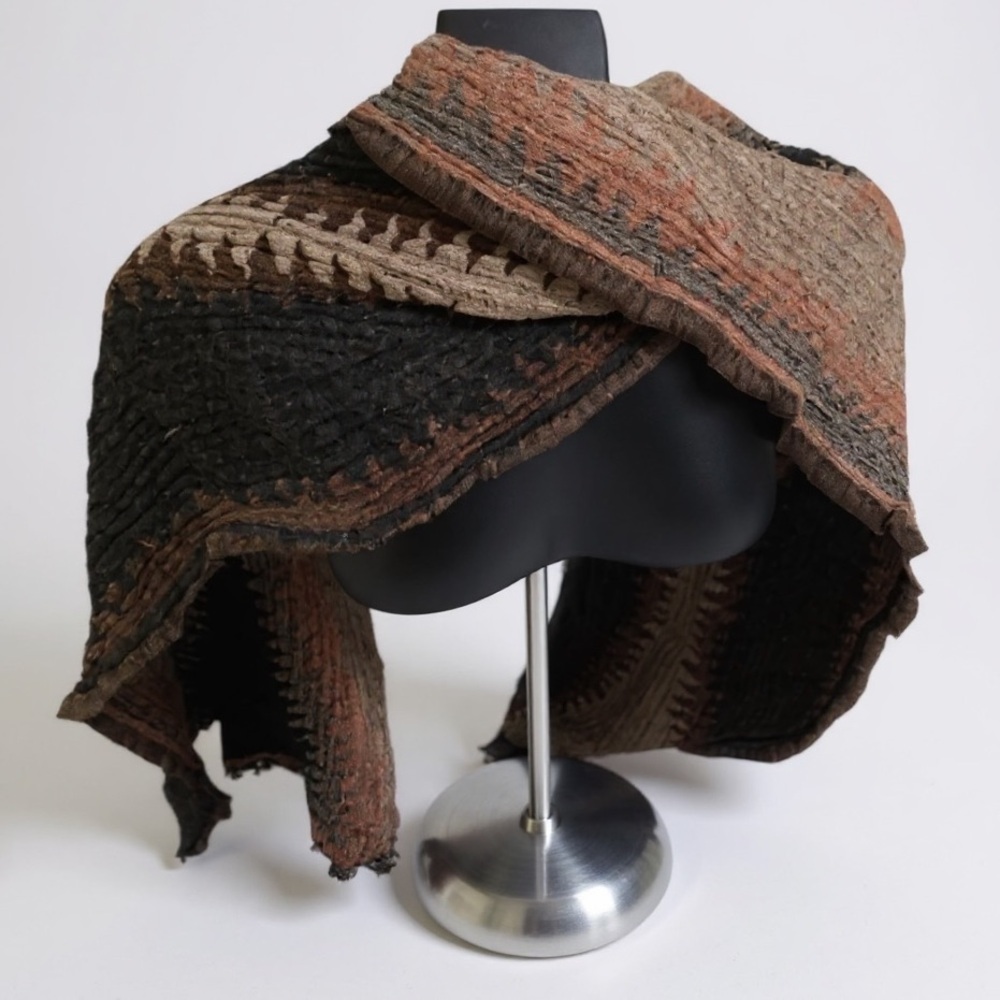Aritzia Wilfred Haus Rectangle Scarf Wool Mosaic Wrap Shawl Boho Reversible Warm